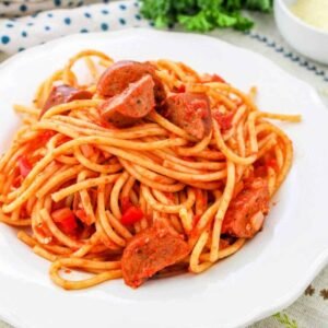 Medium Spaghetti with Beef Hot Dogs